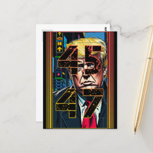 Carte Postale Portrait Pop Art Trump 45 47