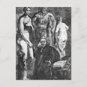 Carte Postale Portrait satirique de Laurence Sterne, c.1761