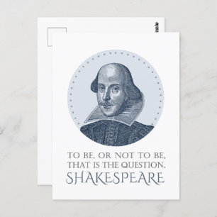 Carte Postale Portrait Shakespeare avec à être ou à ne pas être