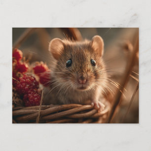 Carte Postale Portrait ultra rapproché d'une adorable souris sau