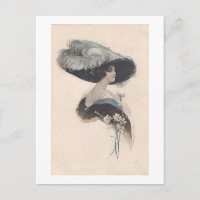 Carte Postale Portrait vintage. (Devant)