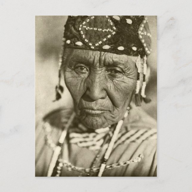 Carte Postale Portrait Vintage amérindien (Devant)