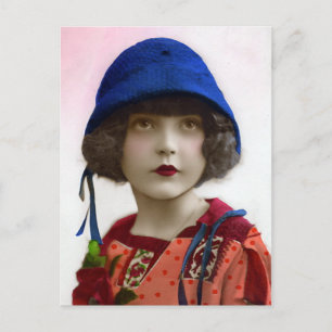 Carte Postale Portrait Vintage "Enfant en Casquette bleu"