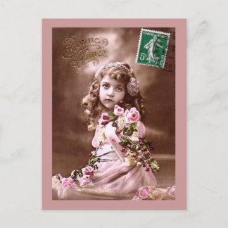 Carte Postale Portrait Vintage pour fille