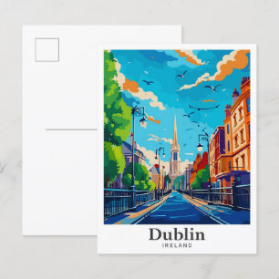 Carte Postale Portrait Vintage voyage de Dublin Irlande