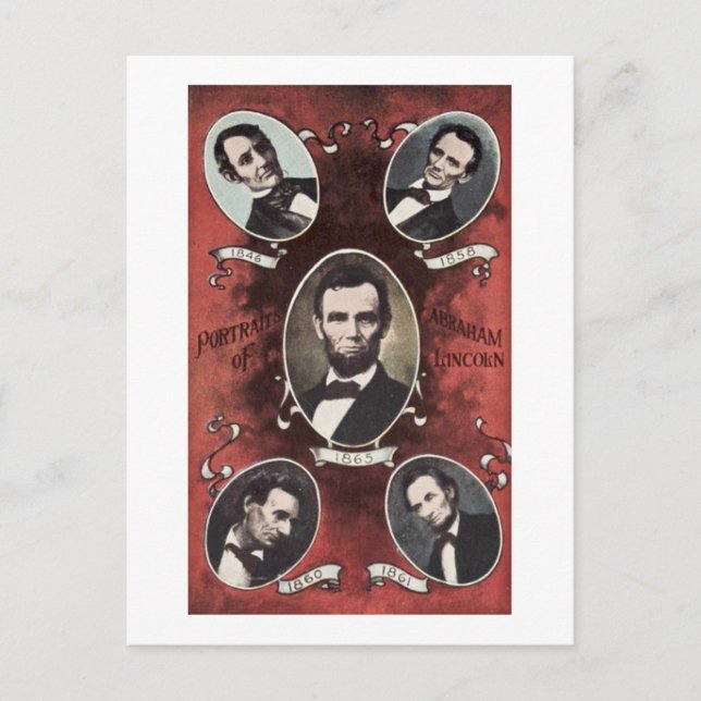 Carte Postale Portraits d'Abraham Lincoln Vintage (Devant)
