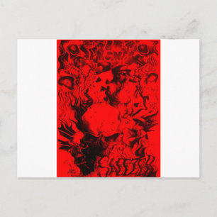 Carte Postale Portraits de musiciens de pop dans Vibrant rouge c