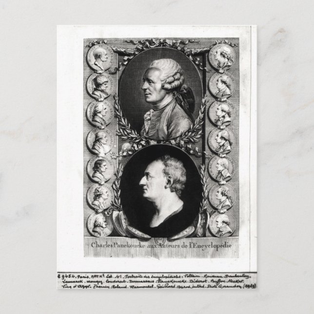 Carte Postale Portraits des Encyclopédistes Jean (Devant)
