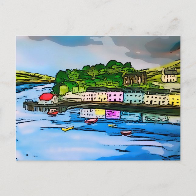 Carte Postale Portree Isle of Skye Scotland peinture (Devant)