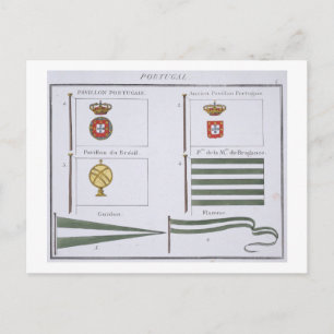 Carte Postale Portugais Flags, tiré d'un livre français de Flags