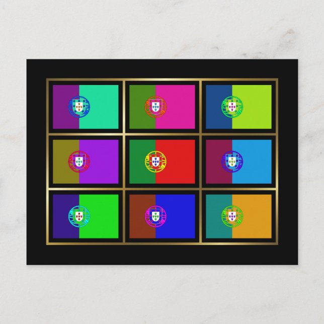 Carte postale Portugal Multihue Flags (Devant)