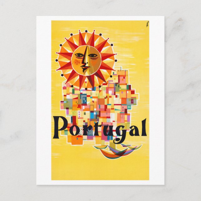 Carte Postale Portugal Poster vintage restauré (Devant)