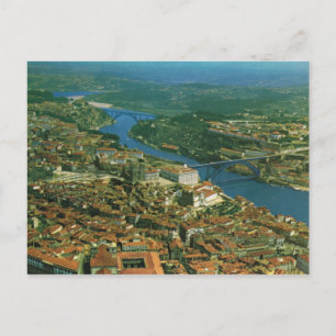 Carte Postale Portugal vintage, Porto, ville et fleuve Douro