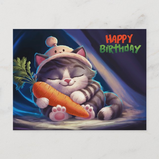 Carte Postale Poscards Happy Birthday Petit Chat 07 (Devant)