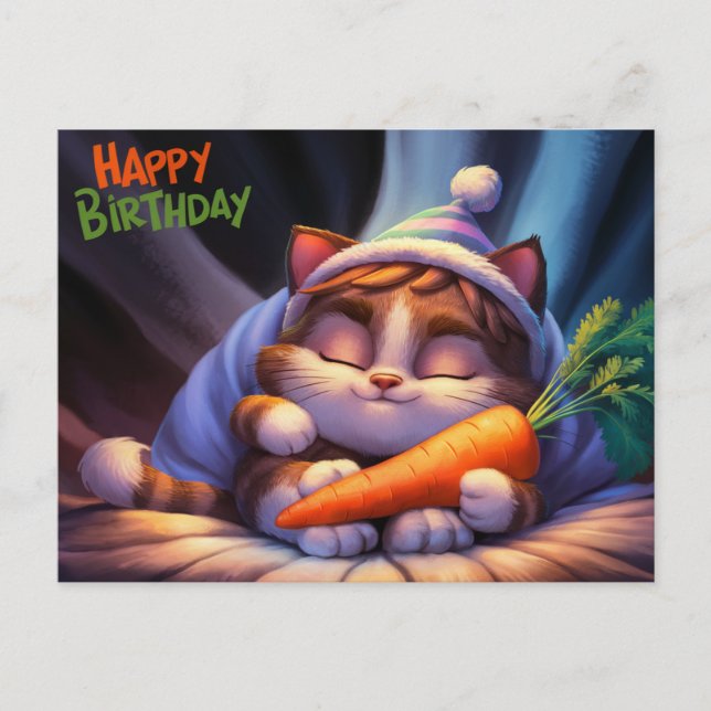 Carte Postale Poscards Happy Birthday Petit Chat 10 (Devant)