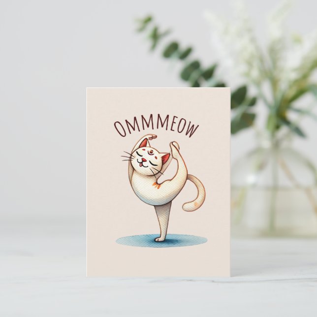 Carte Postale Pose de yoga de chat - Miaou (Debout devant)
