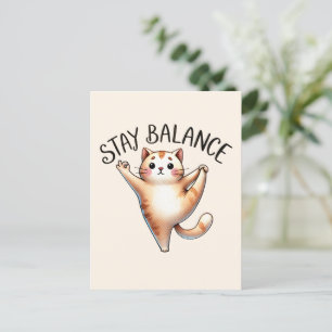 Carte Postale Pose de Yoga de chat - Solde de séjour