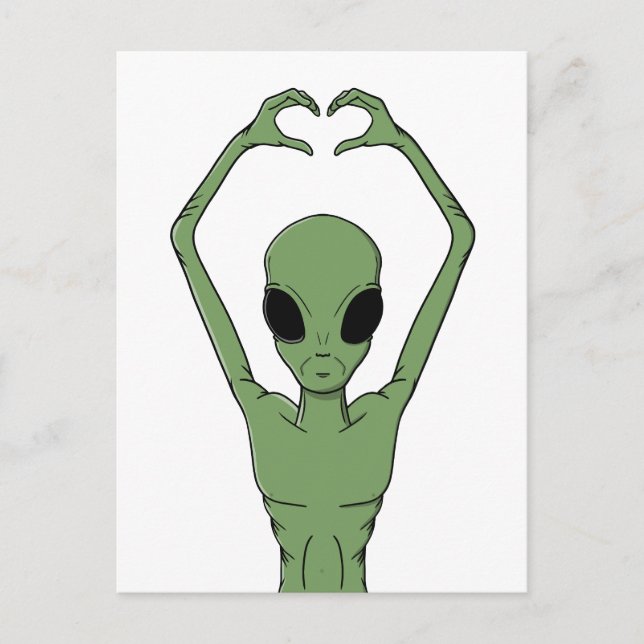Carte Postale Pose du cœur extraterrestre (Devant)