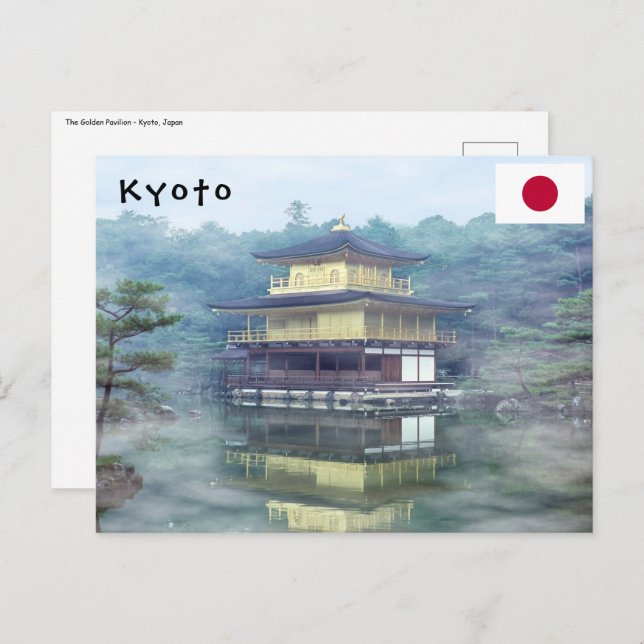 Carte Postale Pose sur le Pavillon d'Or (Devant / Derrière)