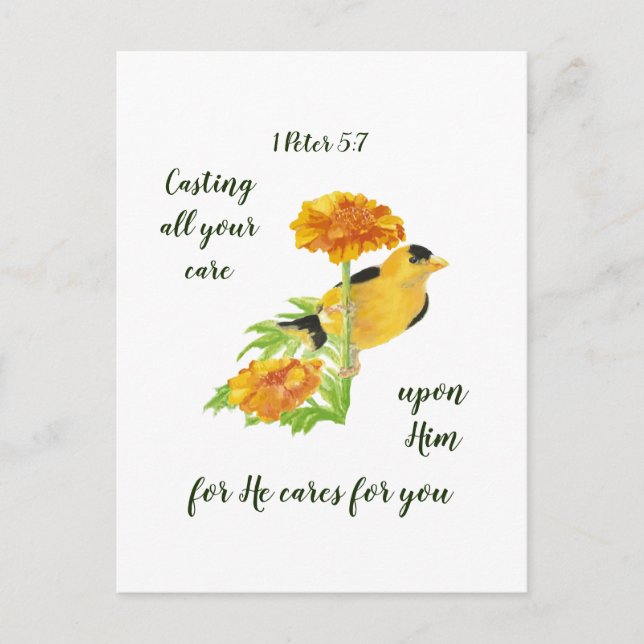 Carte Postale Poser toute votre attention sur Lui 1 Pierre 5:7 C (Devant)