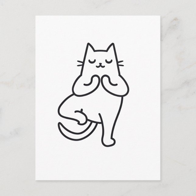 Carte Postale Poses et pattes : Feline Flow Yoga Design amoureux (Devant)