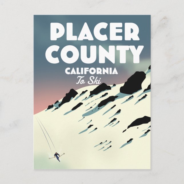 Carte Postale poseur de ski du comté de Placer Californie (Devant)