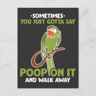 Carte Postale Posez-Le Et Marchez Le Cockatiel Parrot Oiseau Amo