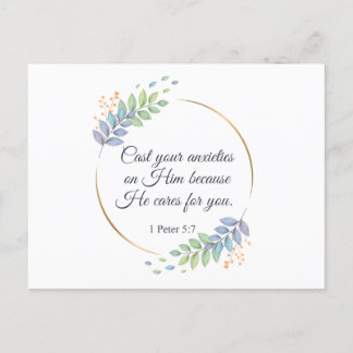 Carte Postale Posez vos angoisses sur Lui 1 Pierre 5:7