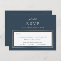 Posh Border Wedding RSVP Réponse Card