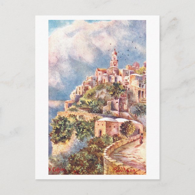 Carte Postale Positano vintage, Italie (Devant)