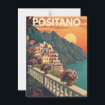 Carte Postale Positano vintage Italie affiche de voyage<br><div class="desc">Découvrez la beauté à couper le souffle de la côte amalfitaine avec cette carte postale de style vintage qui comprend les falaises emblématiques et les villas colorées de Positano. Les oeuvres d'art présentent le célèbre paysage vertical de la ville, encadré par de superbes vues sur la mer Méditerranée et des...</div>