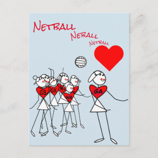 Carte Postale Positions du joueur Love Netball GA Clipart Post