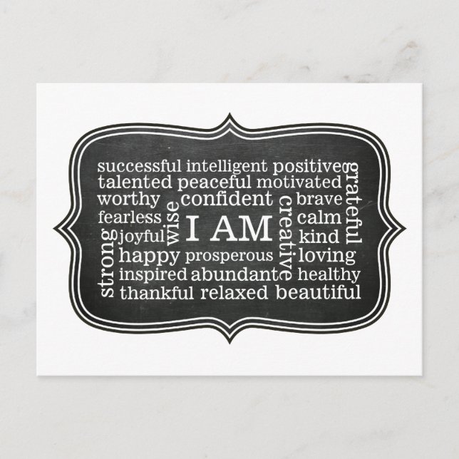 Carte Postale Positive Je suis Affirmations quotidiennes pour le (Devant)