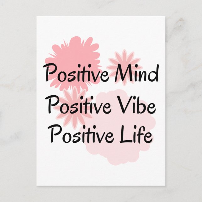 Carte Postale Positive Mind, Positive Vibe, Positive Life Quote (Devant)