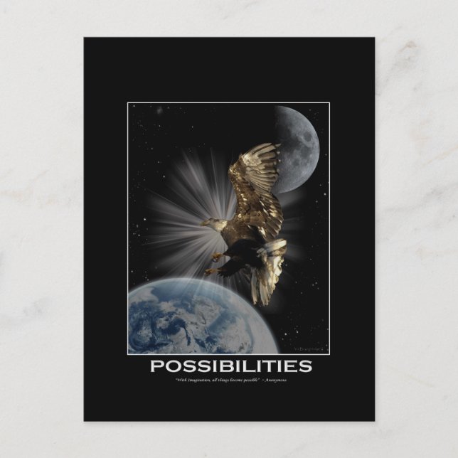 Carte Postale "POSSIBILITÉS" Cadeaux Motivationnels d'aigle à tê (Devant)