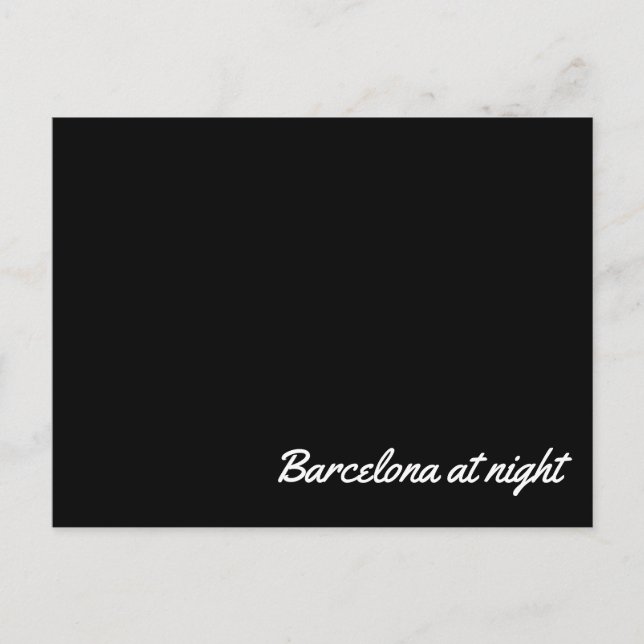 Carte Postale Post card Barcelone at night (Devant)