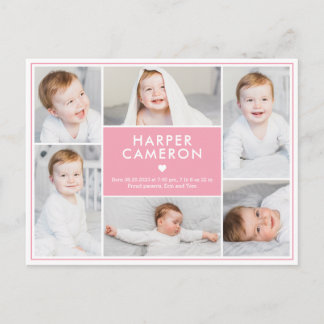 Carte Postale Post de Faire-part de naissance de couleur modifia