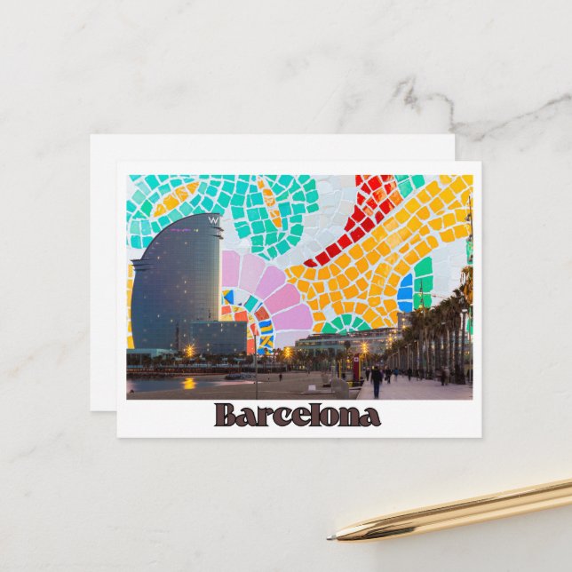 Carte Postale Postal de Barcelona Hotel Vela y Gaudi (Devant/Arrière en situation)