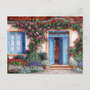 Carte Postale Postal macetas, flores y colores
