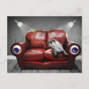 CARTE POSTALE POSTAL SURREALISTA AMIGO PERRO