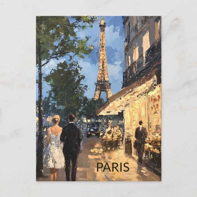 Carte Postale POSTCARD Beautiful Watercolor of Paris Travel (Devant)
