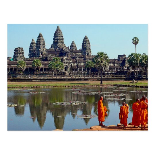 Carte Postale Postcard Buddhists in Angkor Wat, Cambodia
