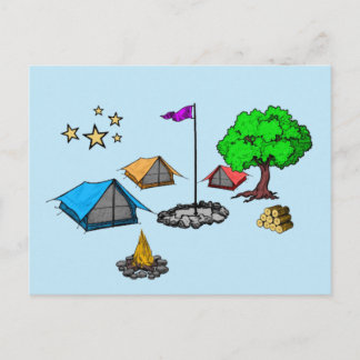 Carte Postale Postcard Camping