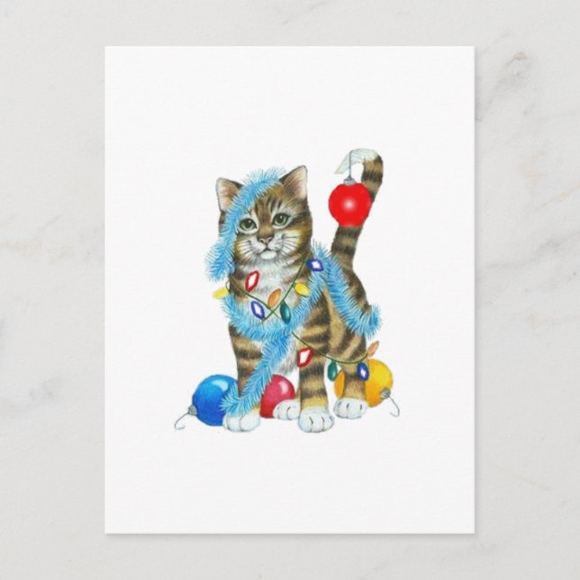 CARTE POSTALE POSTCARD DECORATED KITTY (Devant)