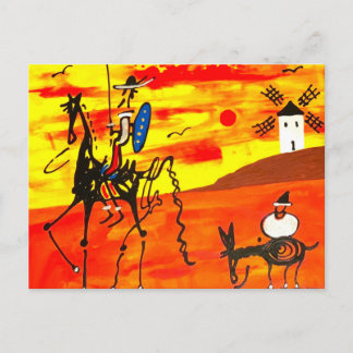 Carte Postale Postcard Don Quixote 4.25" x 5.6"