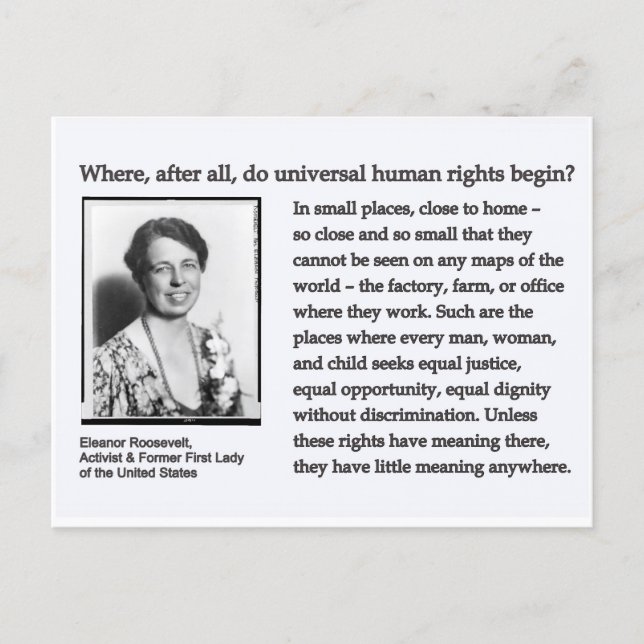 Carte Postale Postcard-Eleanor Roosevelt Human Rights (Devant)