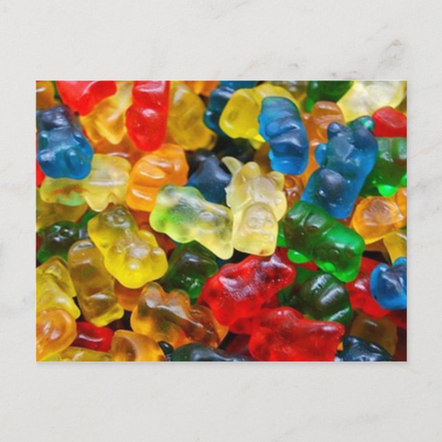 Carte Postale postcard, gummy bears (Devant)