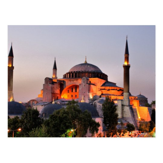 Carte Postale Postcard Hagia Sophia, Istanbul at dusk