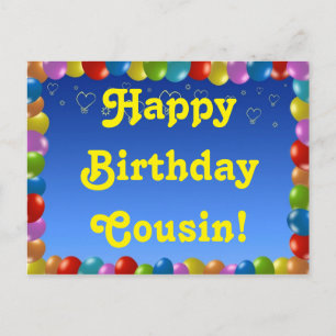 Carte Postale Postcard Happy Birthday Cousin