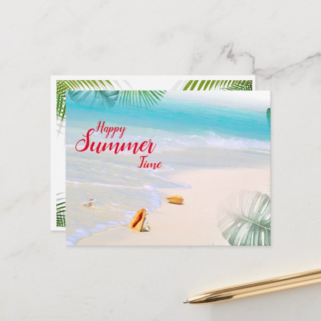 Carte Postale PostCard Happy Summer Time (Devant/Arrière en situation)